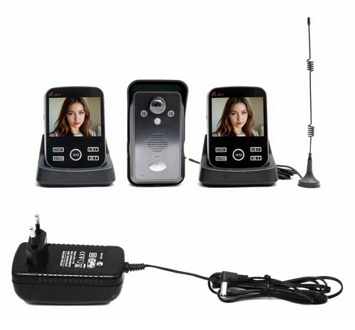 Беспроводной домофон с выносной антенной и двумя цветными мониторами  Kivos-Rec-3.5 (1+2)